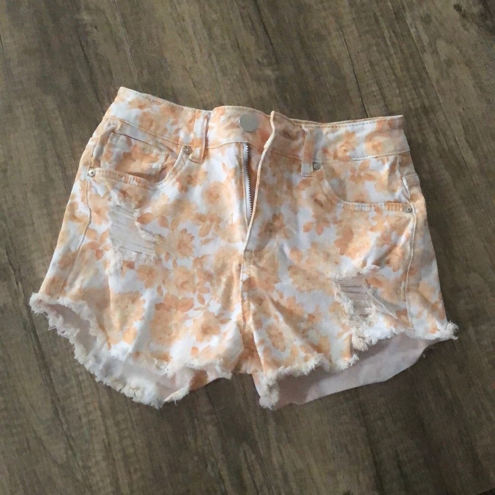 High waisted floral shorts